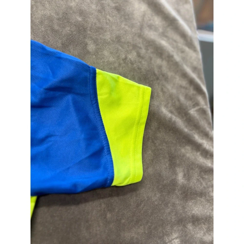 BERGRISAR Men's‎ Blue Yellow Cycling Jersey Short Sleeve Zipper M
